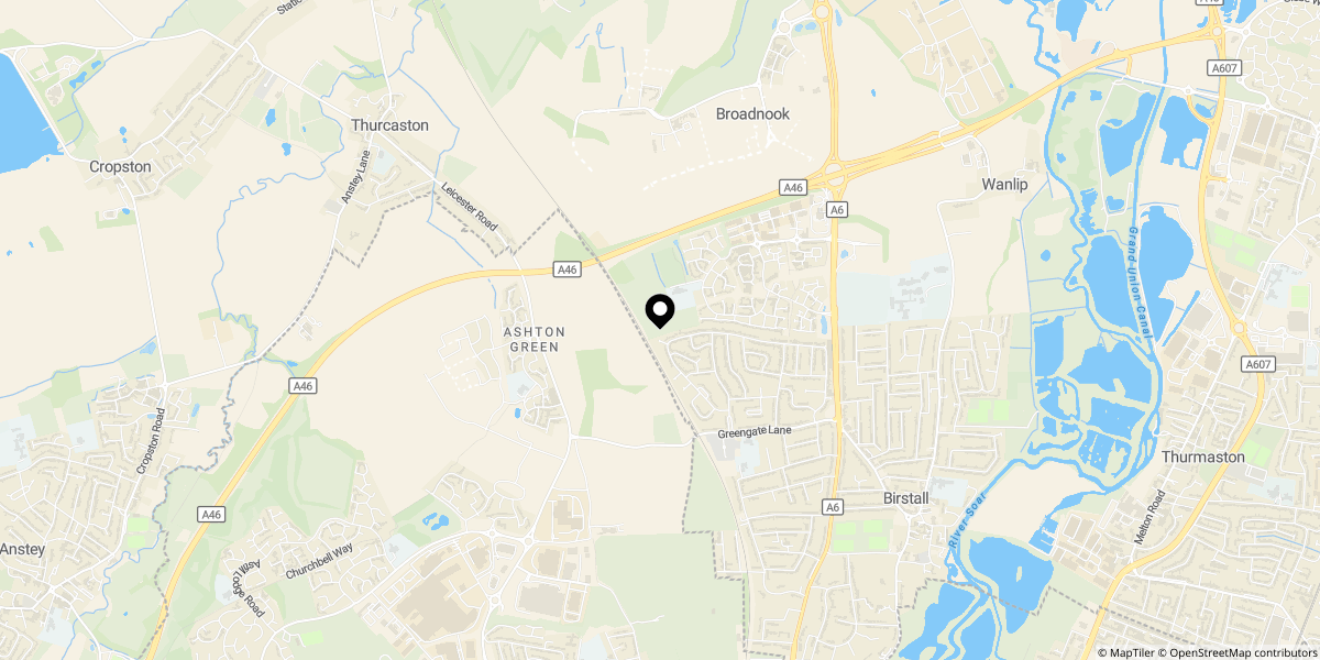 Approximate location of Queensgate Drive, Birstall, Leicester, LE4 3JT
