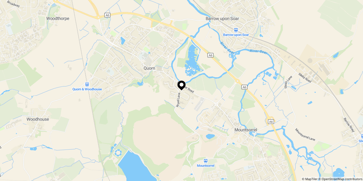 Approximate location of The Coppice, Quorn, Loughborough, LE12 8DG